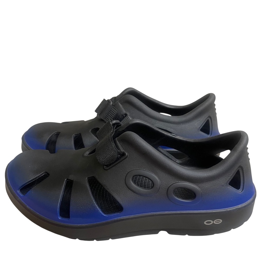 OOFOS OOCANDOO Sport Recovery Shoes Black Blue Ombre Womens 10 Mens 8 EU 41